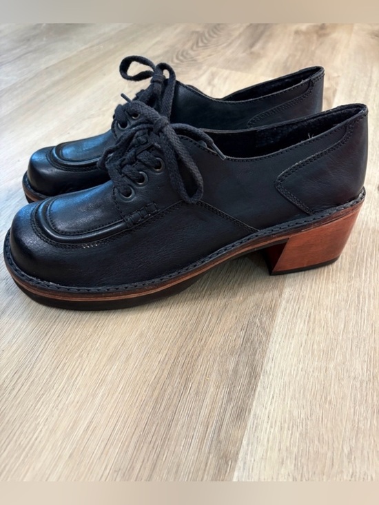 Vintage Shoes - SWEET STEP vintage genuine leather Oxfords chunky wooden heel size 10B academia